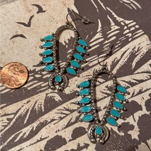 Faux Turquoise and Silver Women's Earrings
